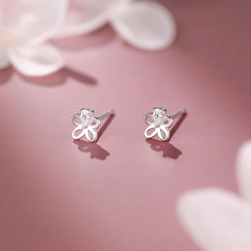 TAOHUAZHAOZHAO 999 Fine Silver Stud Earrings Women's-4