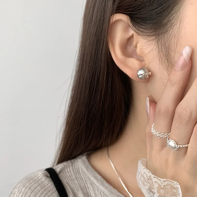 TAOHUAZHAOZHAO S925 Silver Stud Earrings Women's-3