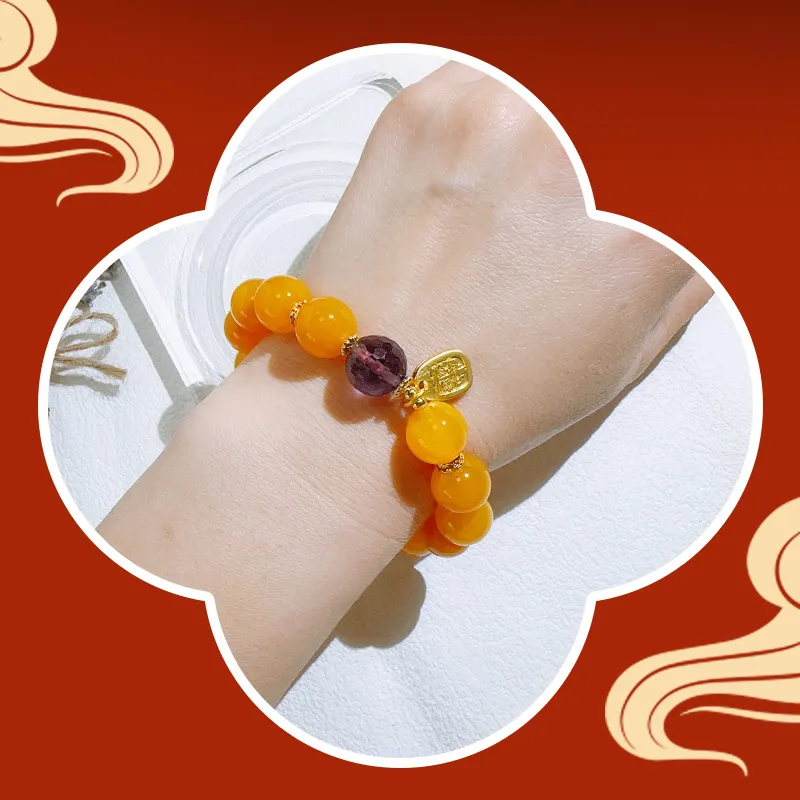 TAOHUAZHAOZHAO Natural Agate Bracelets Unisex-2