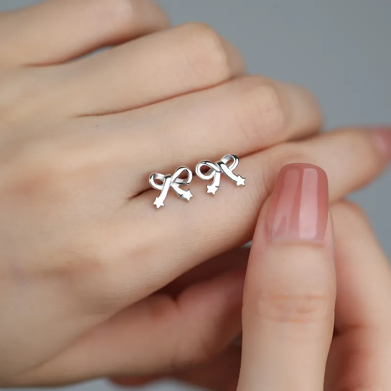 TAOHUAZHAOZHAO S999 Fine Silver Stud Earrings Women's-3