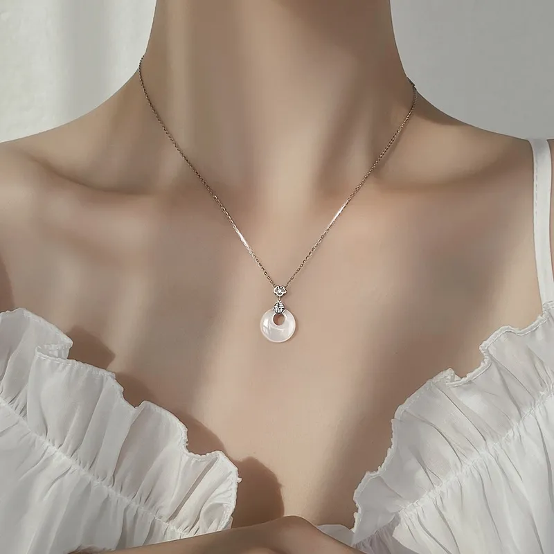 TAOHUAZHAOZHAO Silver Plated Copper Necklaces Women's-1
