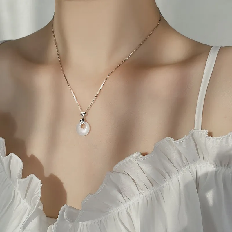 TAOHUAZHAOZHAO Silver Plated Copper Necklaces Women's-2