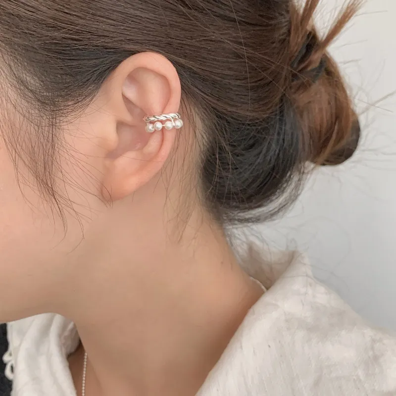 TAOHUAZHAOZHAO S925 Silver Clip On Earrings Women's-1
