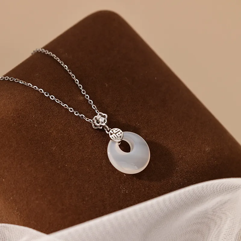 TAOHUAZHAOZHAO Silver Plated Copper Necklaces Women's-3