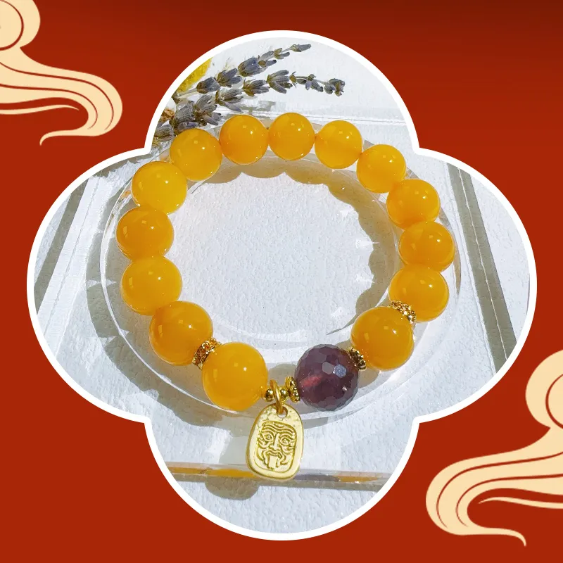 TAOHUAZHAOZHAO Natural Agate Bracelets Unisex-3