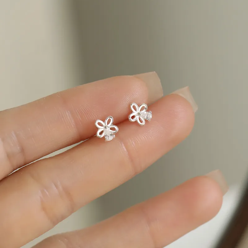 TAOHUAZHAOZHAO 999 Fine Silver Stud Earrings Women's-3