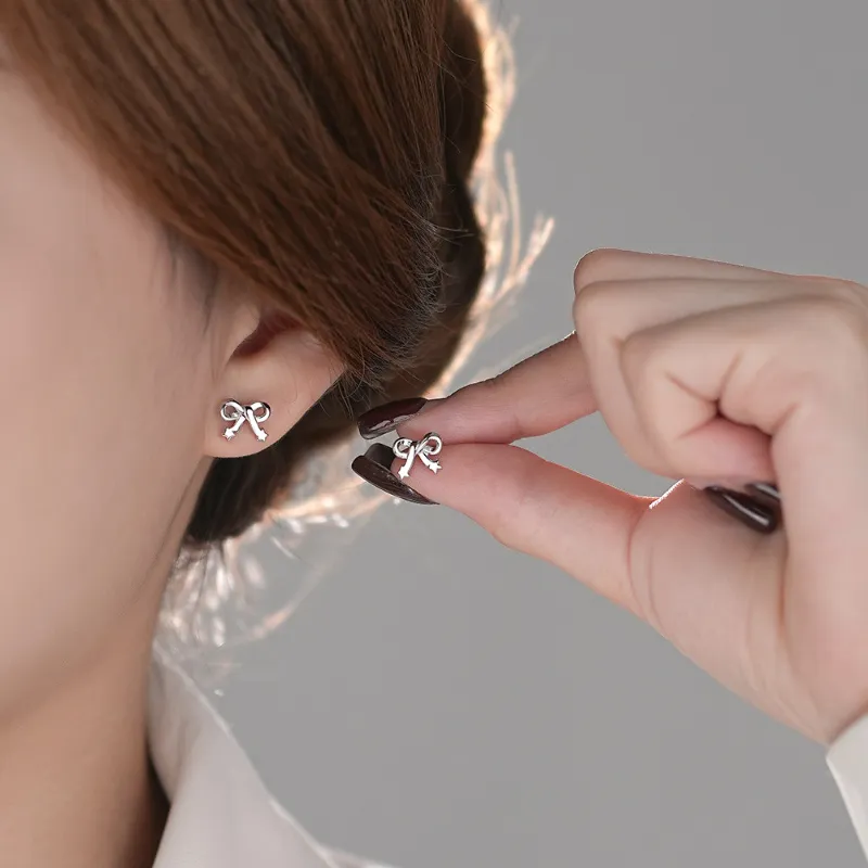 TAOHUAZHAOZHAO S999 Fine Silver Stud Earrings Women's-1