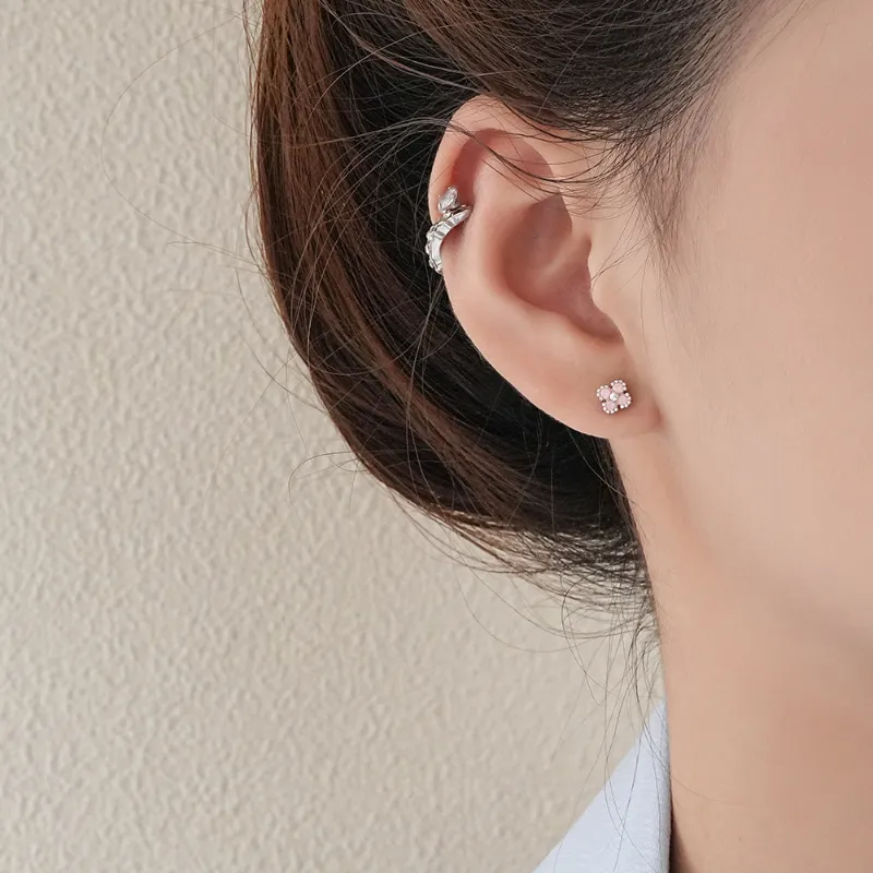 TAOHUAZHAOZHAO S 999 Fine Silver Stud Earrings Women's-2