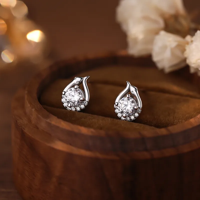 TAOHUAZHAOZHAO S 999 Fine Silver Stud Earrings Women's-5