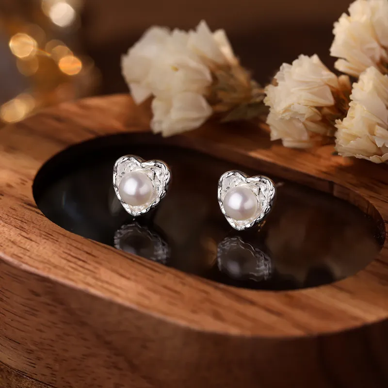 TAOHUAZHAOZHAO S 999 Fine Silver Stud Earrings Women's-3