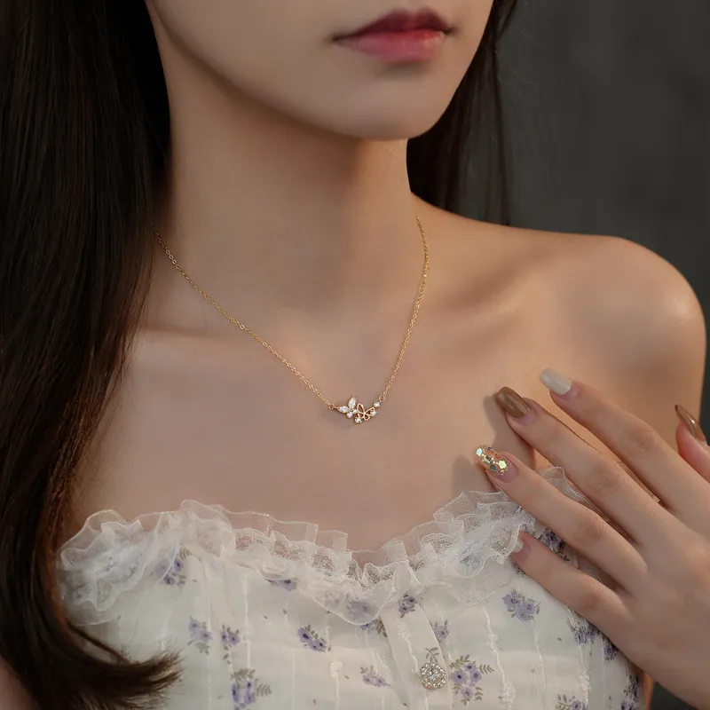Peach Blossom Radiance S925 Silver Necklaces Women's-6