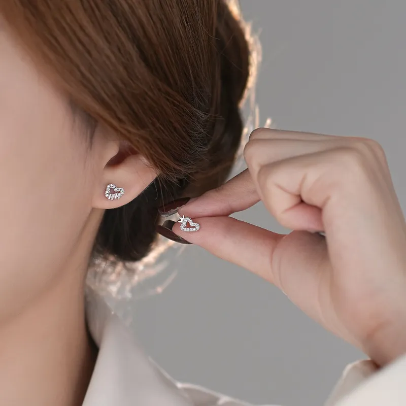 TAOHUAZHAOZHAO 999 Fine Silver Stud Earrings Women's-1