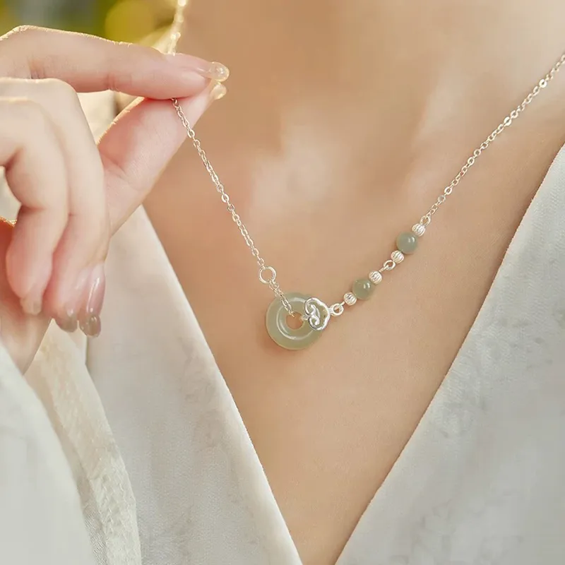 TAOHUAZHAOZHAO Chalcedony Necklaces Women's-2