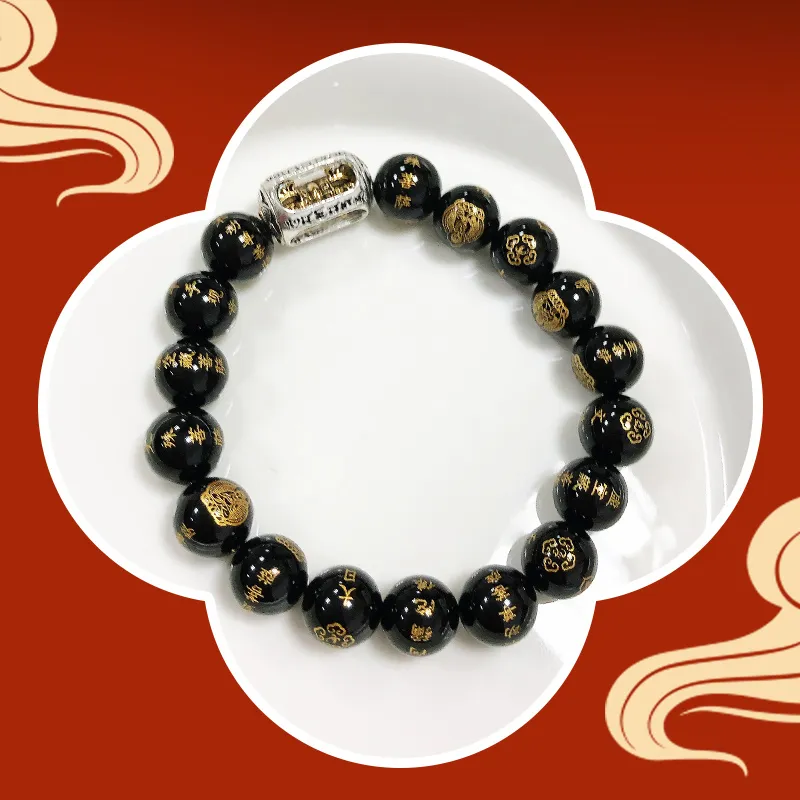 TAOHUAZHAOZHAO Natural Agate Bracelets Unisex-1