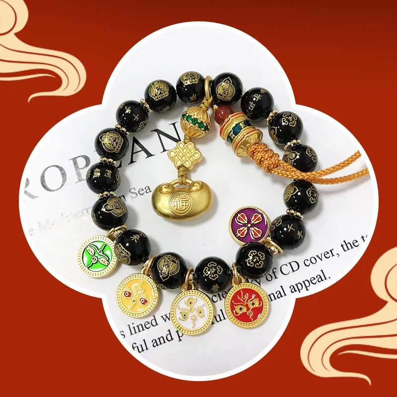 TAOHUAZHAOZHAO Agate Carved Jade Ornaments Unisex-2
