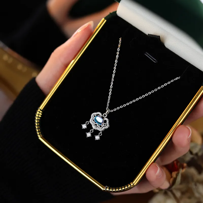 TAOHUAZHAOZHAO S 999 Fine Silver Necklaces Women's-3