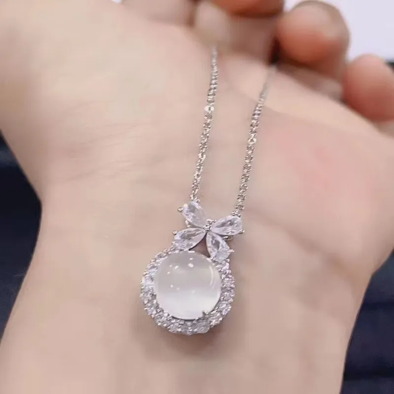 Gifts Chalcedony Jade Necklaces Women's-3