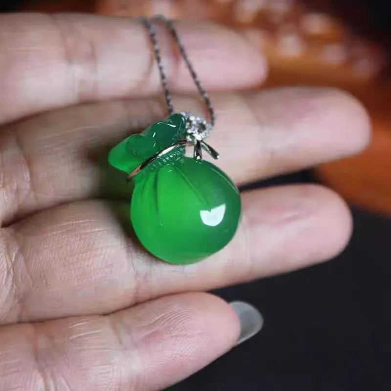 Gifts Chalcedony Jade Necklaces Unisex-1