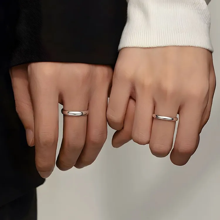 Modern Miracle 999 Fine Silver Ring Pair Unisex-3