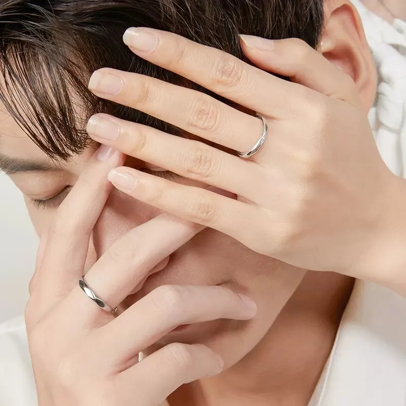 Modern Miracle S925 Silver Ring Pair Unisex-1