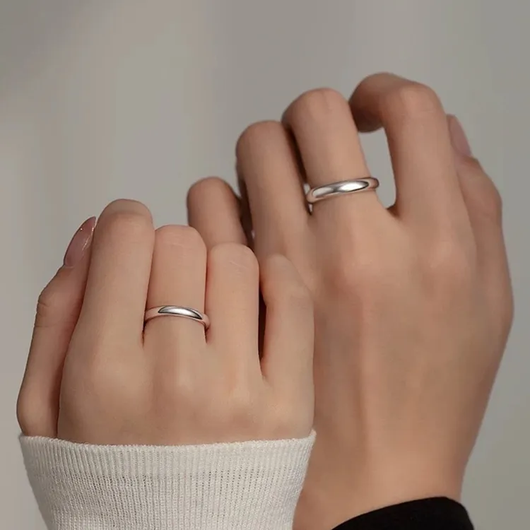Modern Miracle 999 Fine Silver Ring Pair Unisex-2