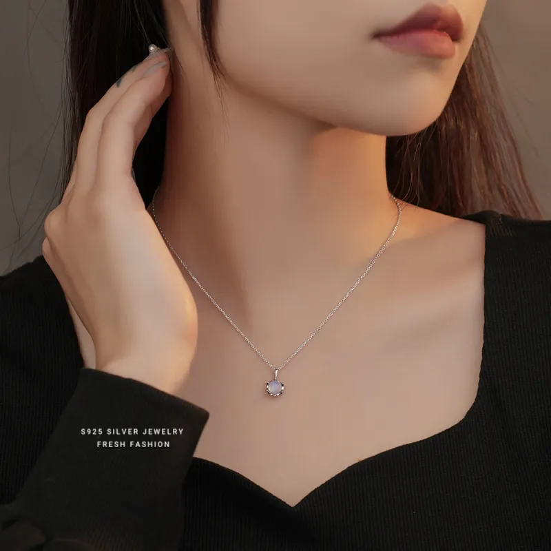 Modern Miracle 925 Sterling Silver With Zircon Necklaces Women's-1