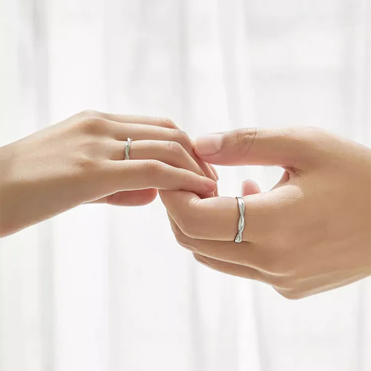 Modern Miracle 999 Fine Silver Ring Pair Unisex-2