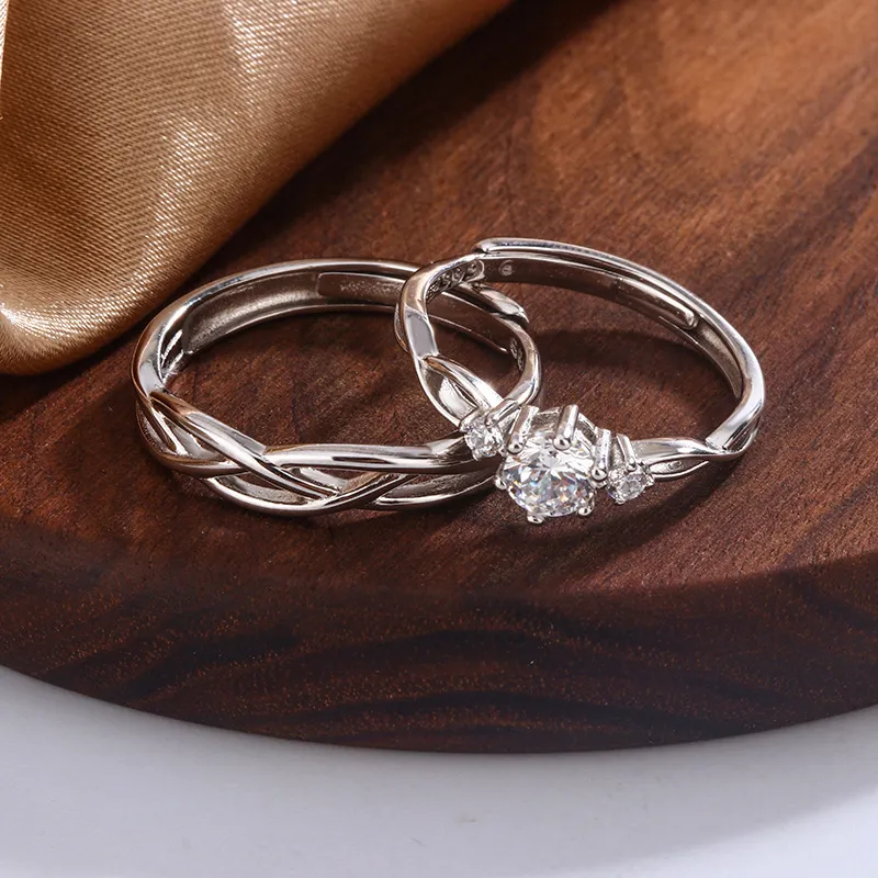 Modern Miracle 999 Fine Silver Ring Pair Unisex-4