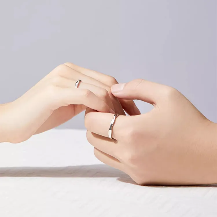 Modern Miracle 999 Fine Silver Ring Pair Unisex-4
