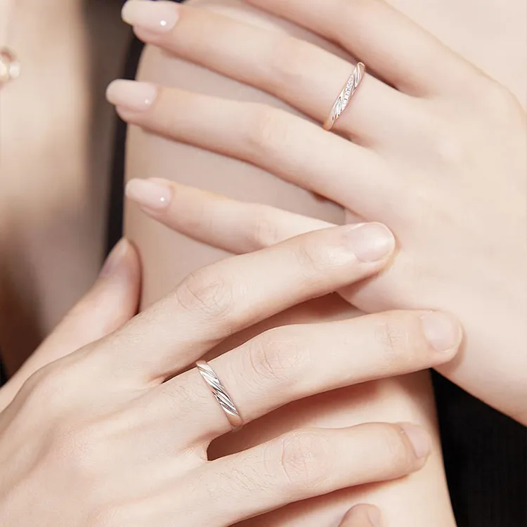 Modern Miracle S925 Silver Ring Pair Unisex-2