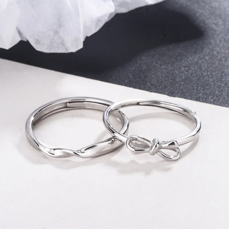 Modern Miracle 999 Fine Silver Ring Pair Unisex-3