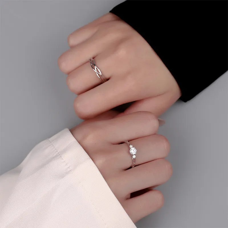 Modern Miracle 999 Fine Silver Ring Pair Unisex-1