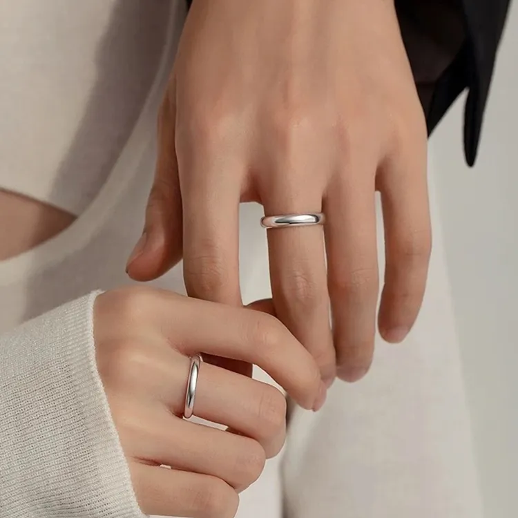 Modern Miracle 999 Fine Silver Ring Pair Unisex-1