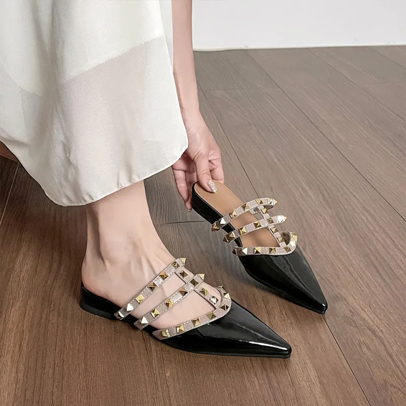 Lanza Rubber Sole Stud Slip Resistant Closed Toe Slippers Women's-8