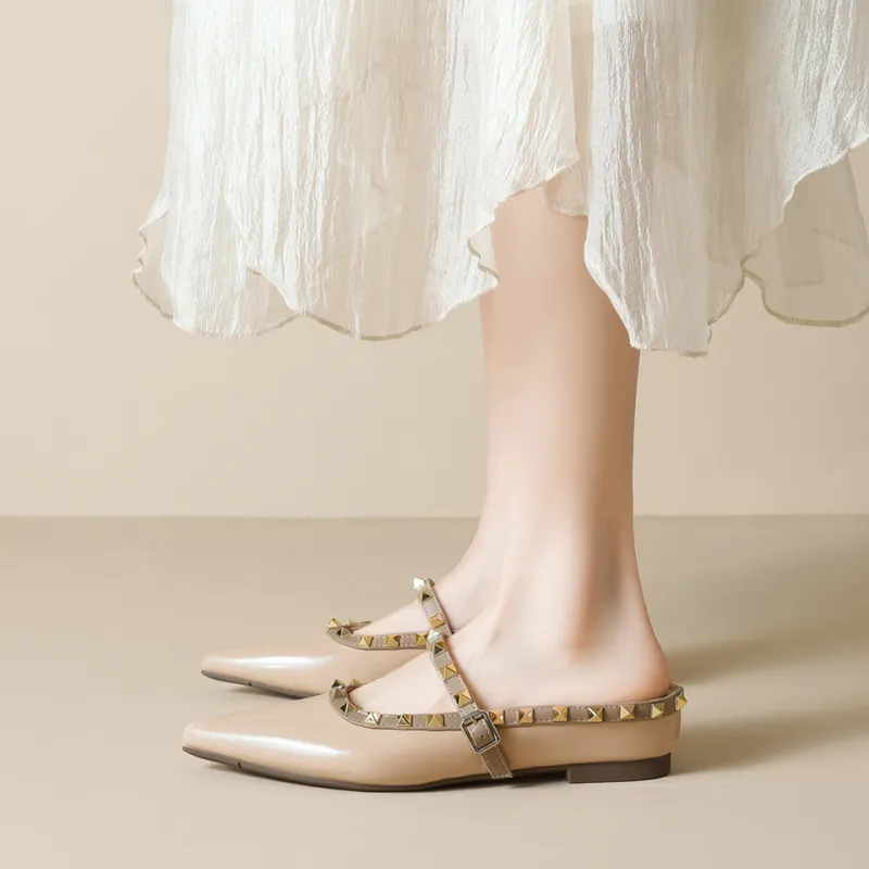 Lanza Abrasion Resistant Closed Toe Slippers Women's Nude-3