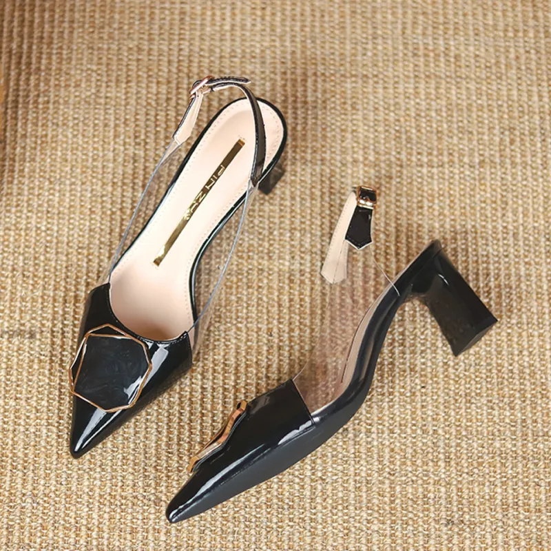 Lanza Chunky Heel High Heels 6cm Women's-14