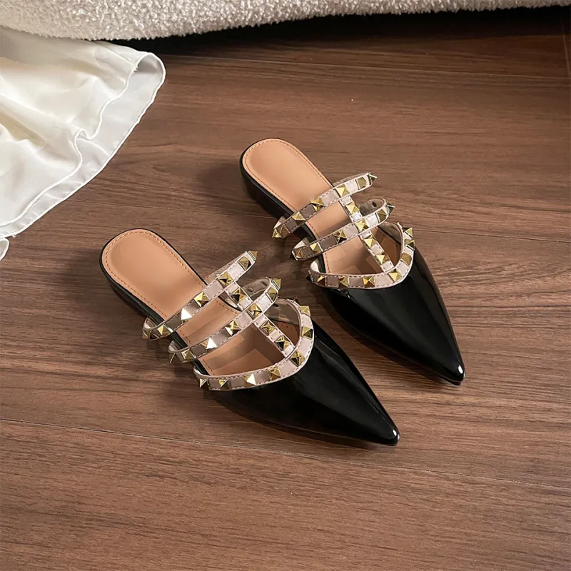 Lanza Rubber Sole Stud Slip Resistant Closed Toe Slippers Women's-6