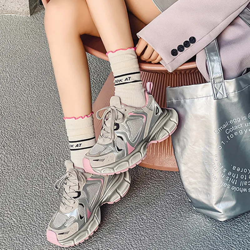 Lanza Cushioning, Slip Resistant, Abrasion Resistant, Breathable, Height Increasing Low Top Chunky Sneakers Women's-11