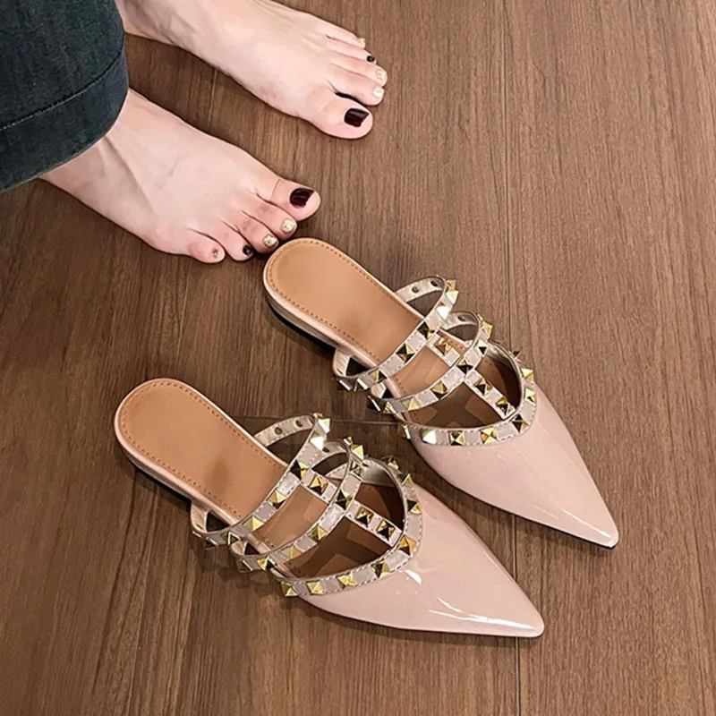 Lanza Rubber Sole Stud Slip Resistant Closed Toe Slippers Women's-3