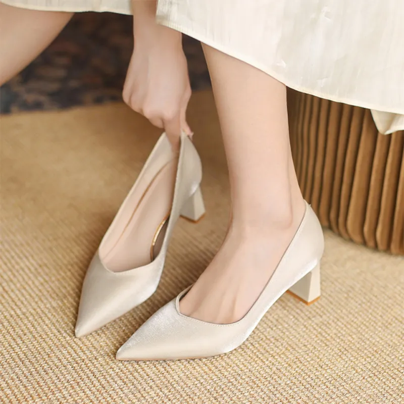 Lanza Chunky Heel High Heels 6.5cm Women's-7
