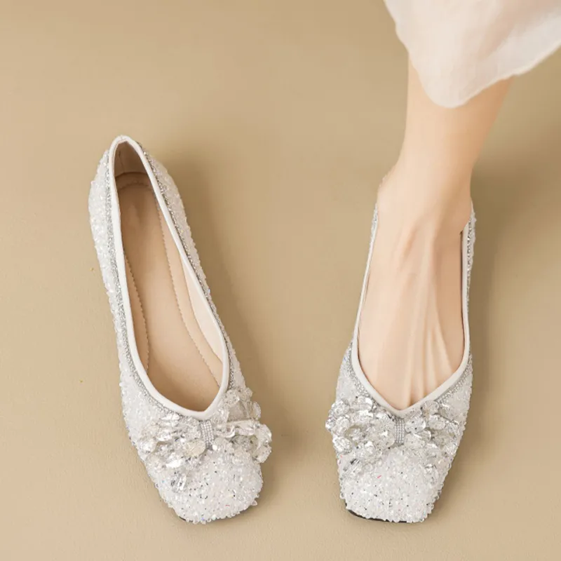 Lanza Casual Single Shoes 1cm Women's Ecru-4