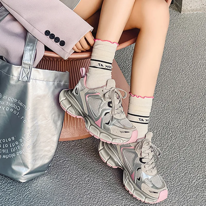 Lanza Cushioning, Slip Resistant, Abrasion Resistant, Breathable, Height Increasing Low Top Chunky Sneakers Women's-13
