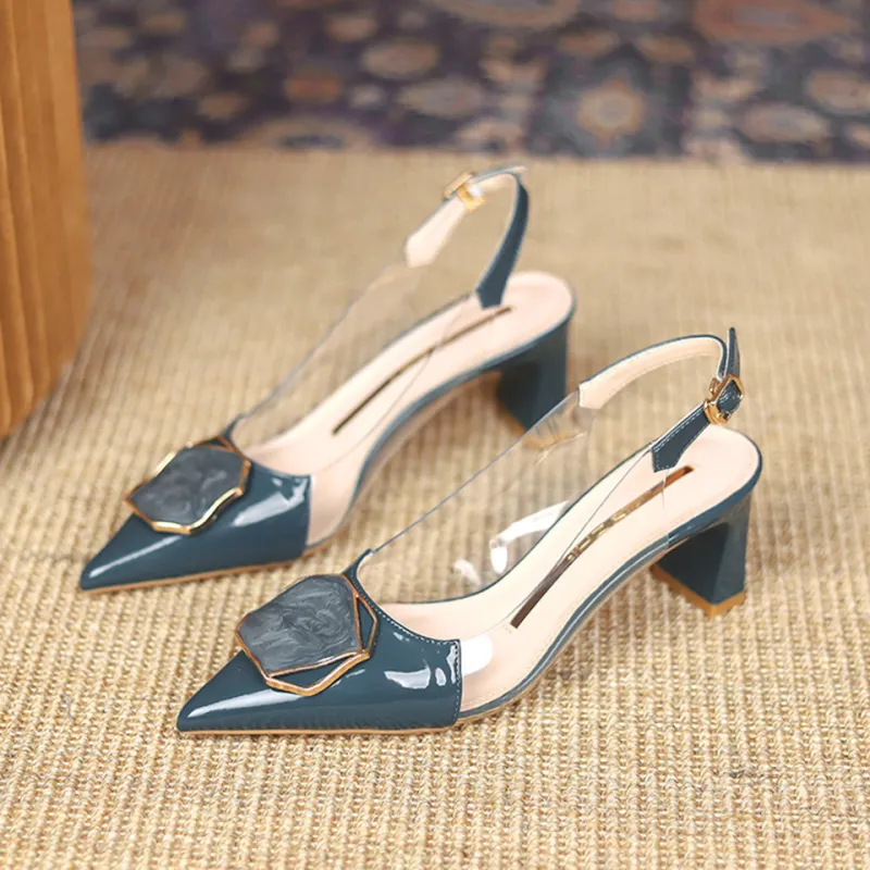 Lanza Chunky Heel High Heels 6cm Women's-9
