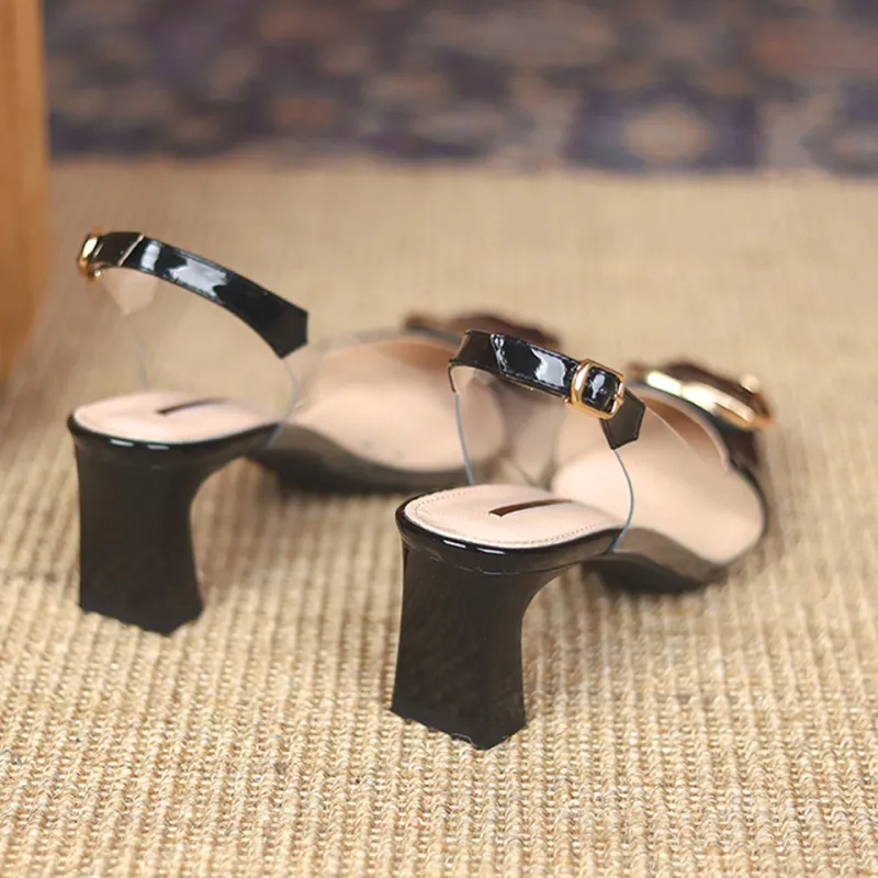 Lanza Chunky Heel High Heels 6cm Women's-12