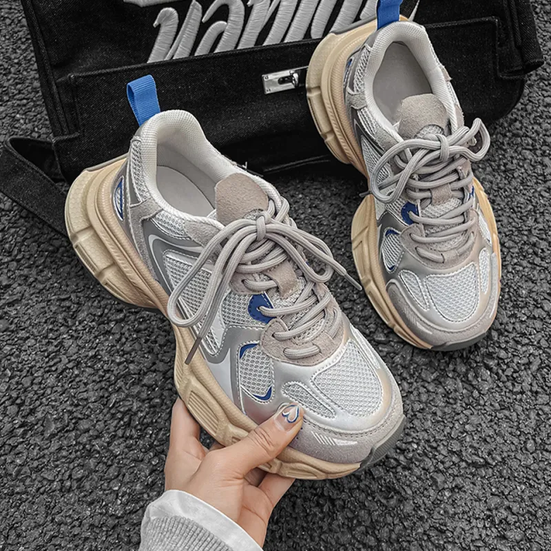 Lanza Cushioning, Slip Resistant, Abrasion Resistant, Breathable, Height Increasing Low Top Chunky Sneakers Women's-6