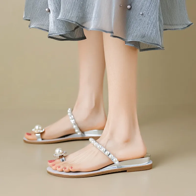 Lanza Slide Slippers Women's Silver/Nude Pink-1