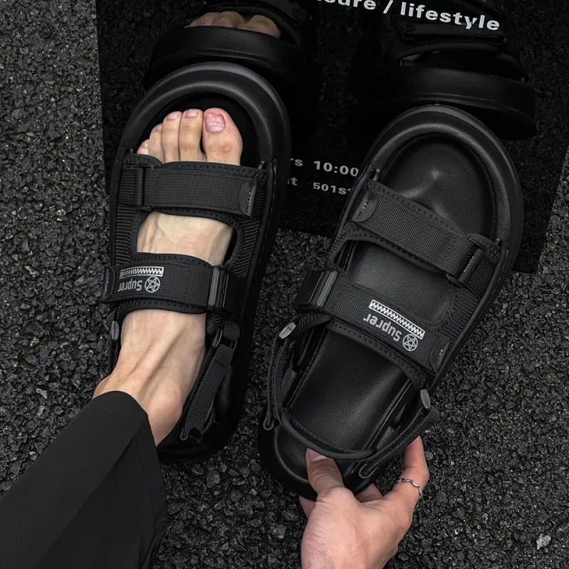 Lanza Beach Sandals Men's Black-3
