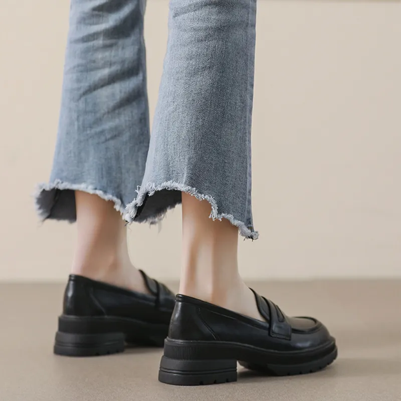 Lanza Loafers Women's Black/Beige-2