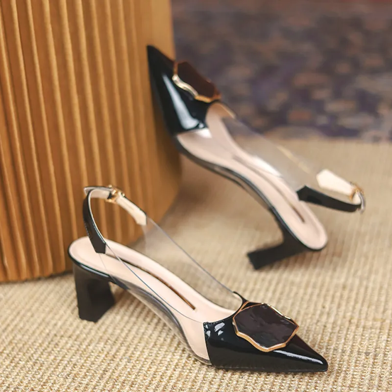 Lanza Chunky Heel High Heels 6cm Women's-13
