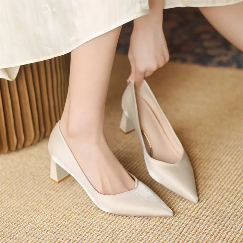 Lanza Chunky Heel High Heels 6.5cm Women's-6